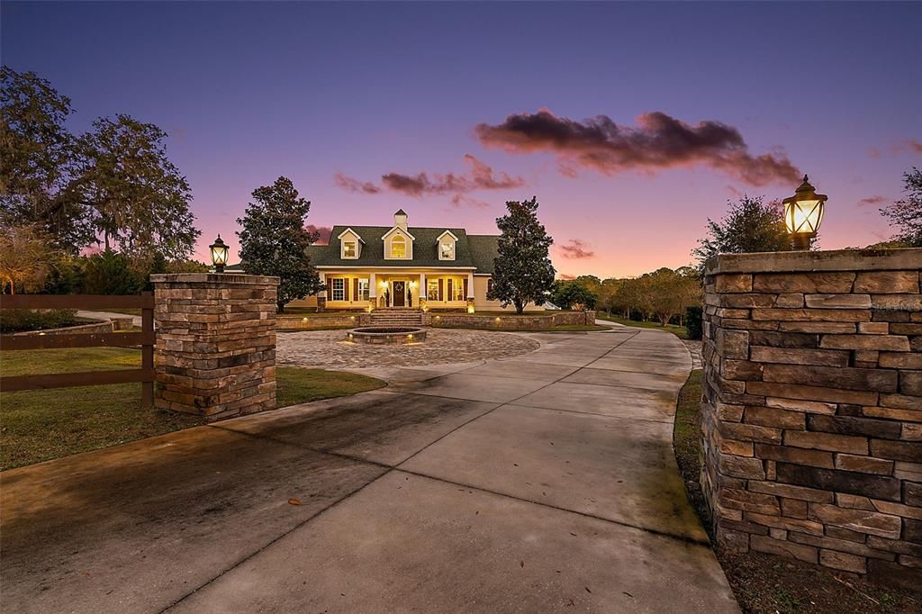 Night Front Exterior from Driveway