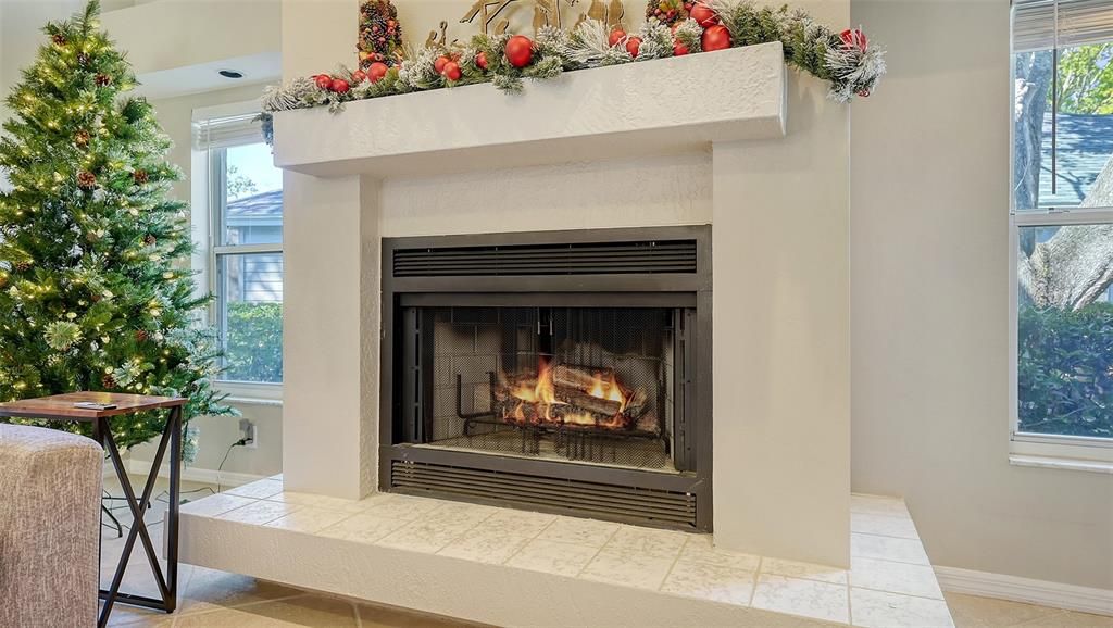 Wood-Burning Fireplace