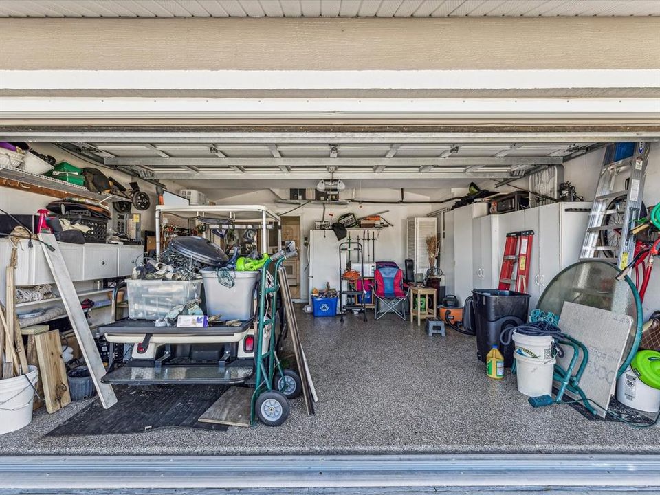 Work bench and Laundry sink in Garage