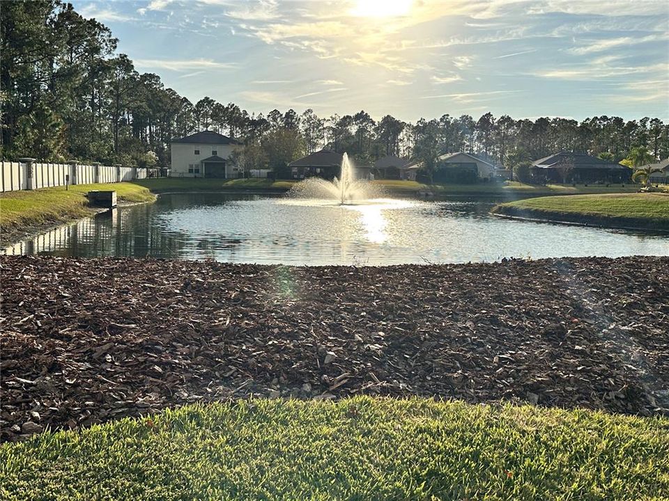 Fountain view from front of house