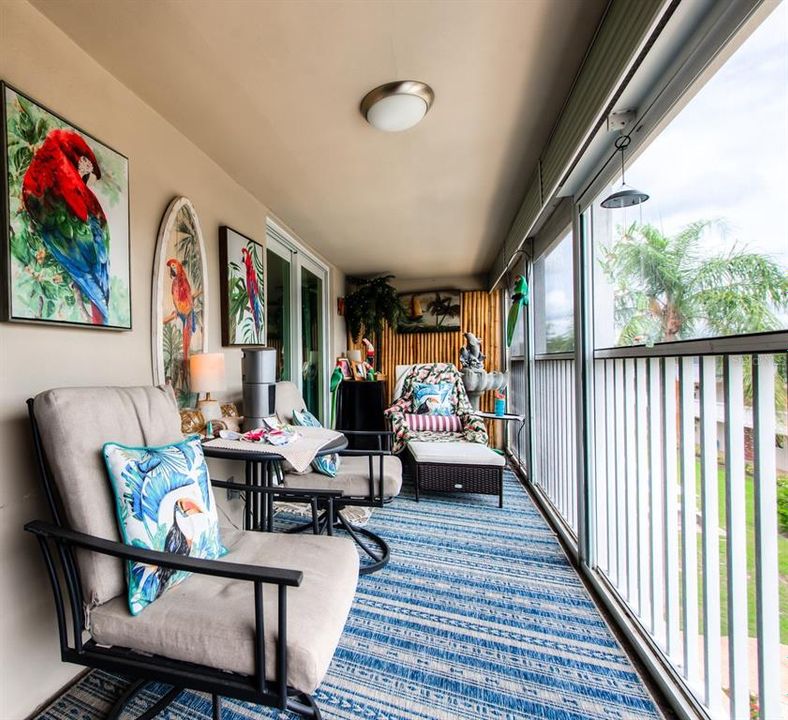 The 25 foot screened and covered lanai gives you loads of added living and entertaining space and can be utilized all year round (the furnishings have been removed and do not convey).