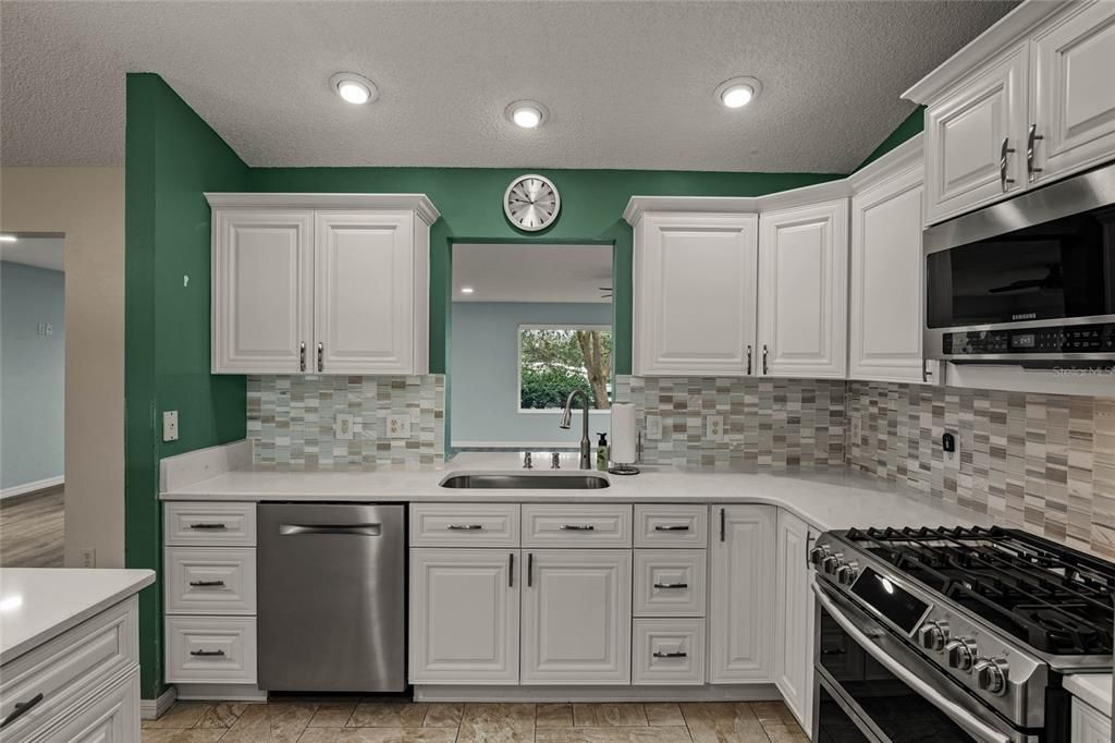 Kitchen with window to bonus room