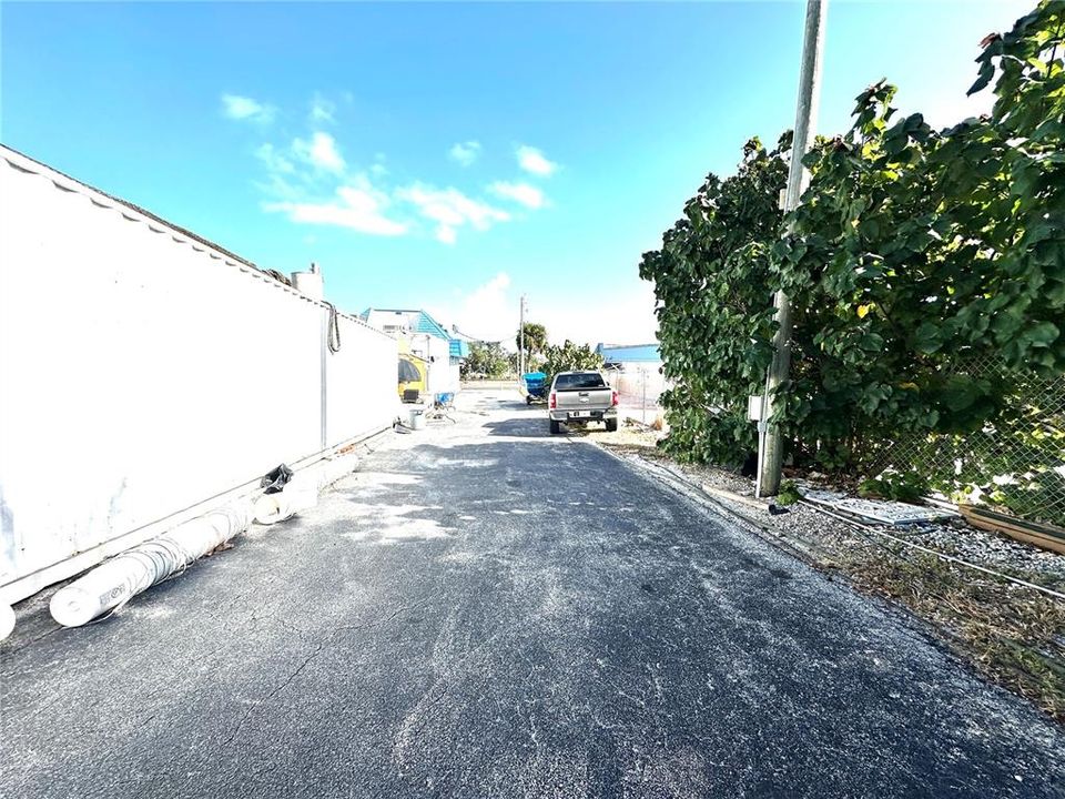 Side of the business where the drive-through window is located