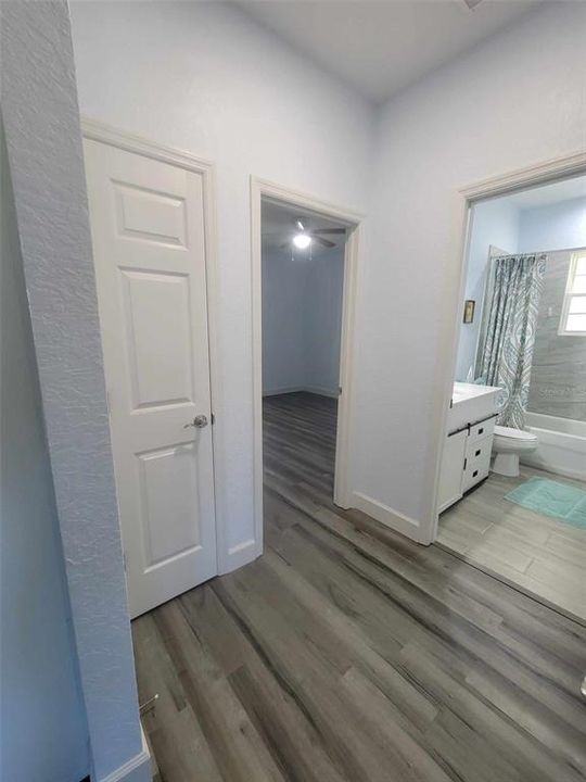 hallway with extra storage closet