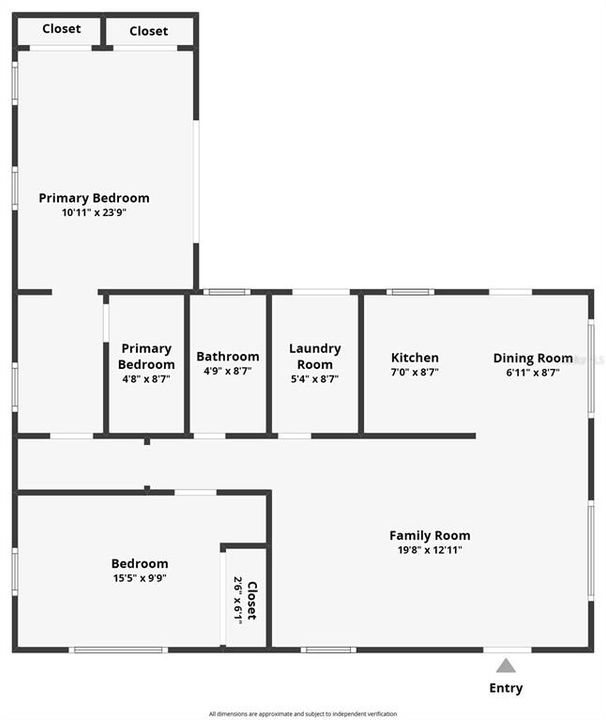 Floor plan -461 Camel Cir.,Cocoa-primary bedrm 4'8' X 8'7' Is Primary Bathroom