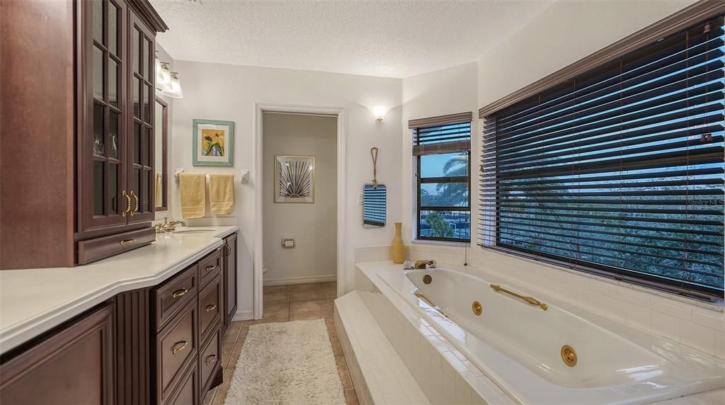 The Owner's Bathroom Features a Jacuzzi Style Soaking Tub and Separate Shower.