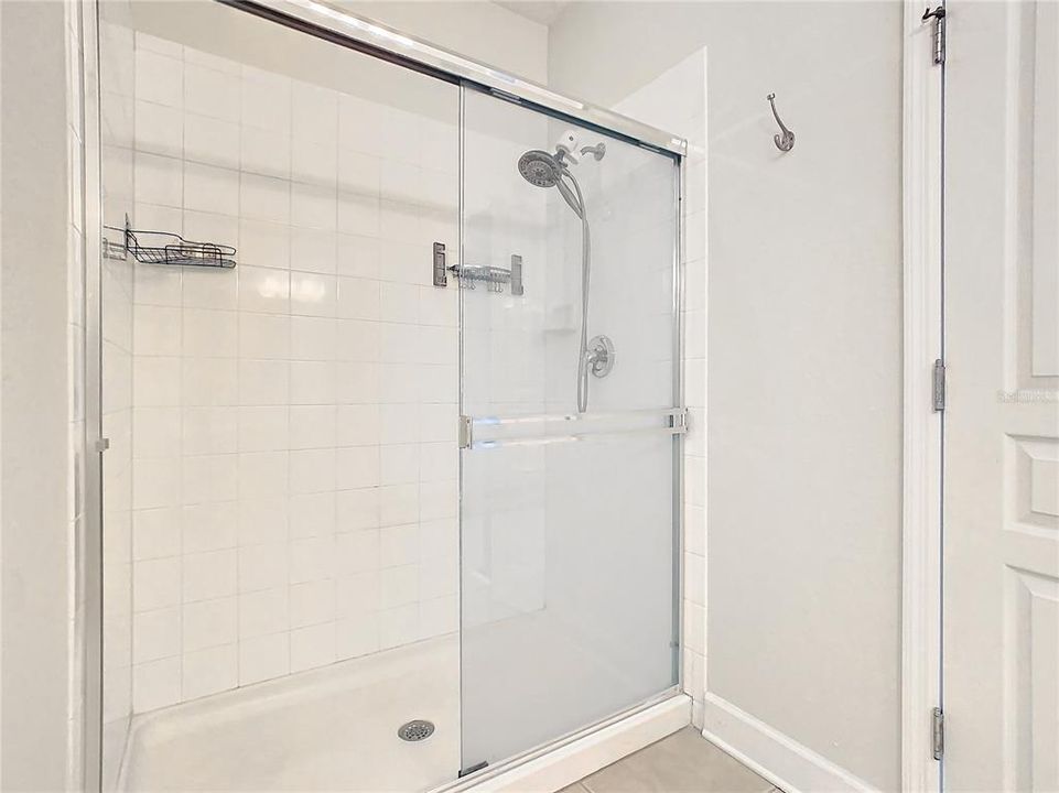 The separate shower stall.