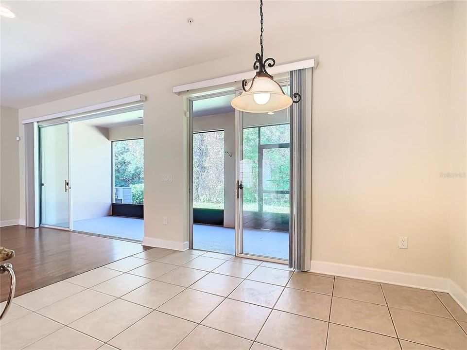 The eat-in space in the kitchen will give you a view out to the lanai.