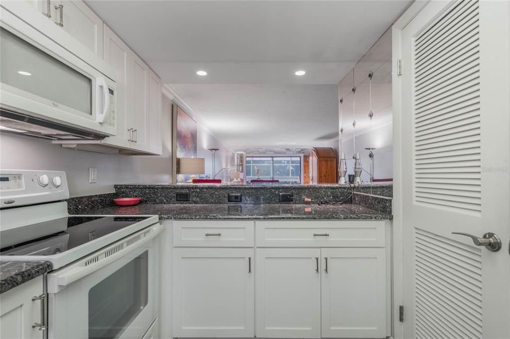 OPENTO LIVING AREA WITH BREAKFAST BAR AND PANTRY