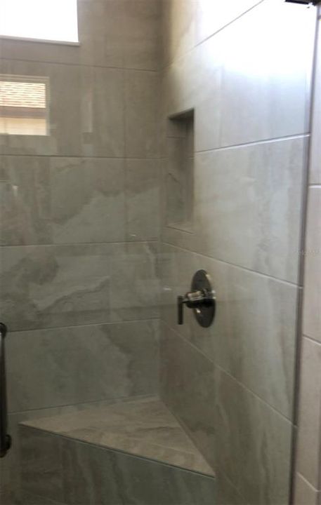 Walk in shower with seat