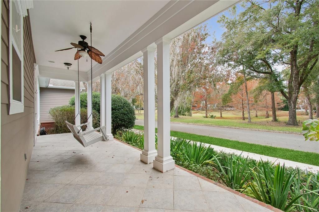 Side porch with swing