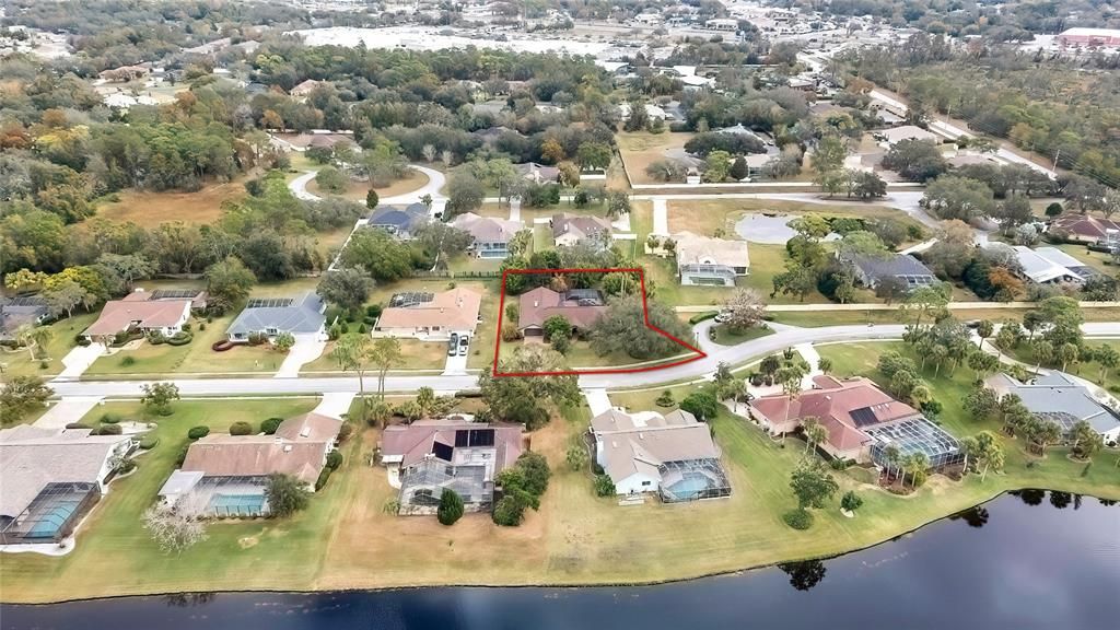 Aerial Front View with Boundary Lines