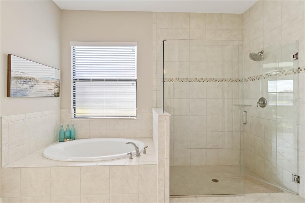 Primary Bath, soaking tub and separate shower