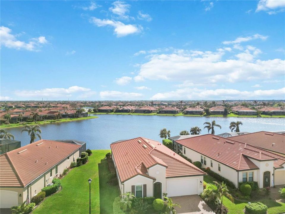 Aerial View of home over water