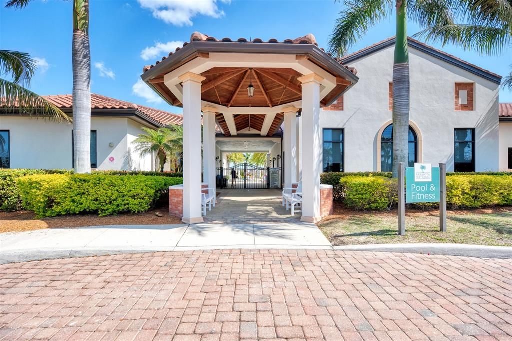 Entrance to HOA office onsite and Dining area