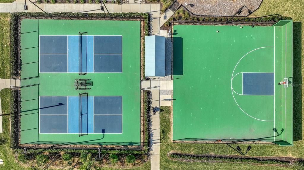 Pickleball and basketball courts