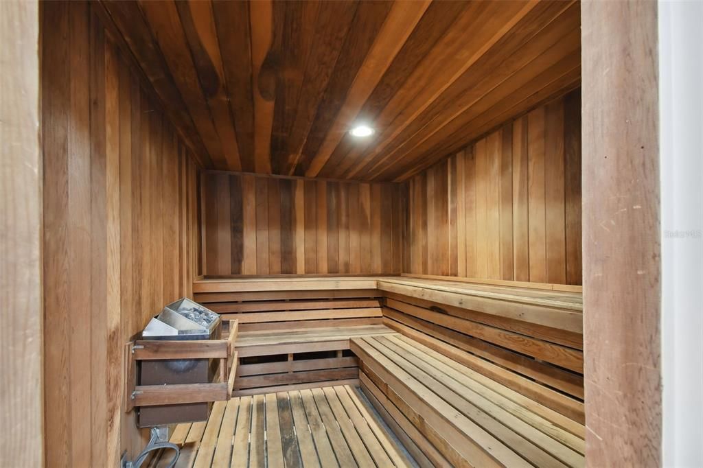 Enjoy the private sauna