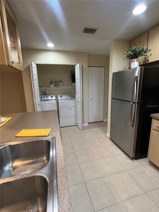 View of Laundry closet from kitchen