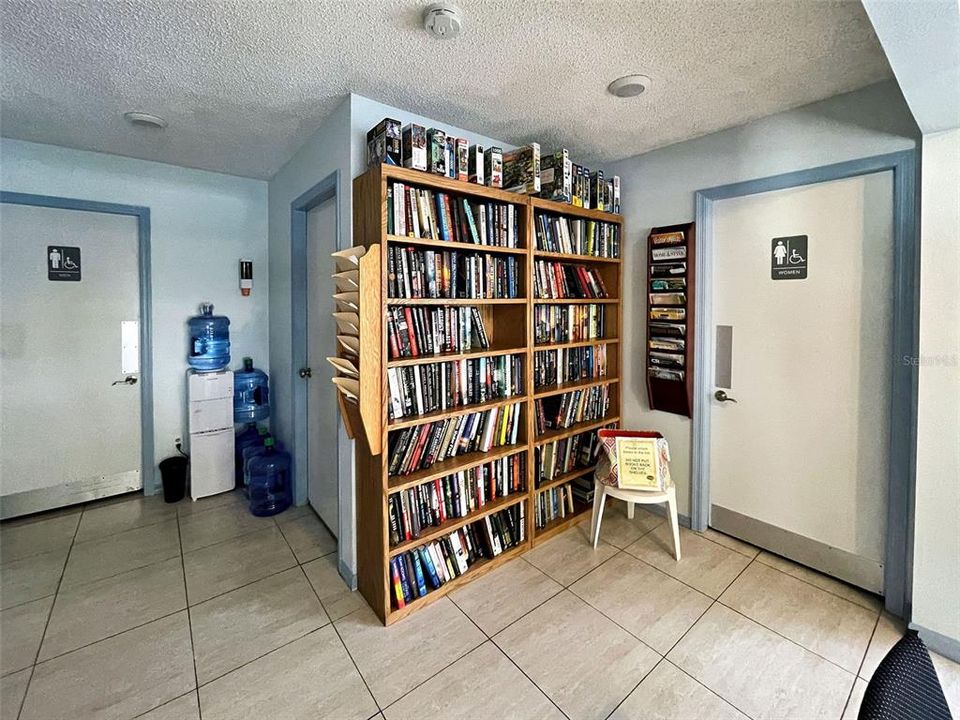 There is a library in the Recreational Center.