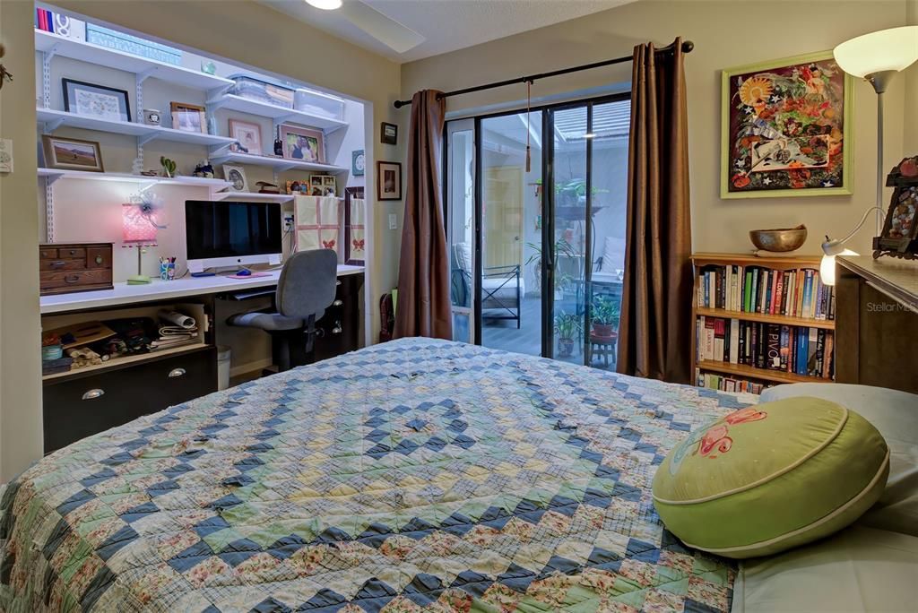 The guest bedroom built in closet has been converted to office space but can be easily converted back to a closet.