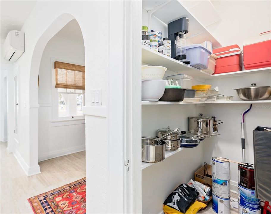 Walk in pantry in kitchen