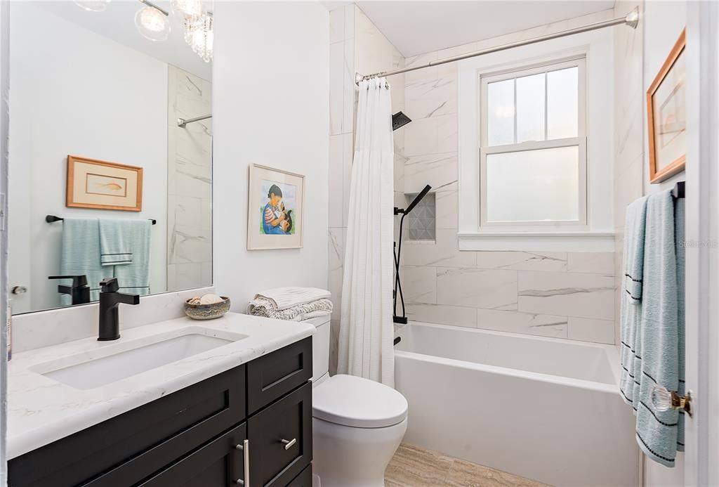 Completely renovated guest bathroom