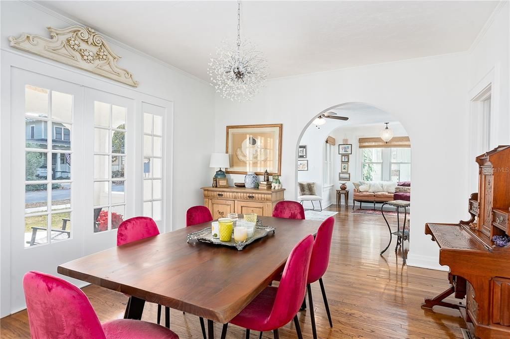 Charming dining room with natural light