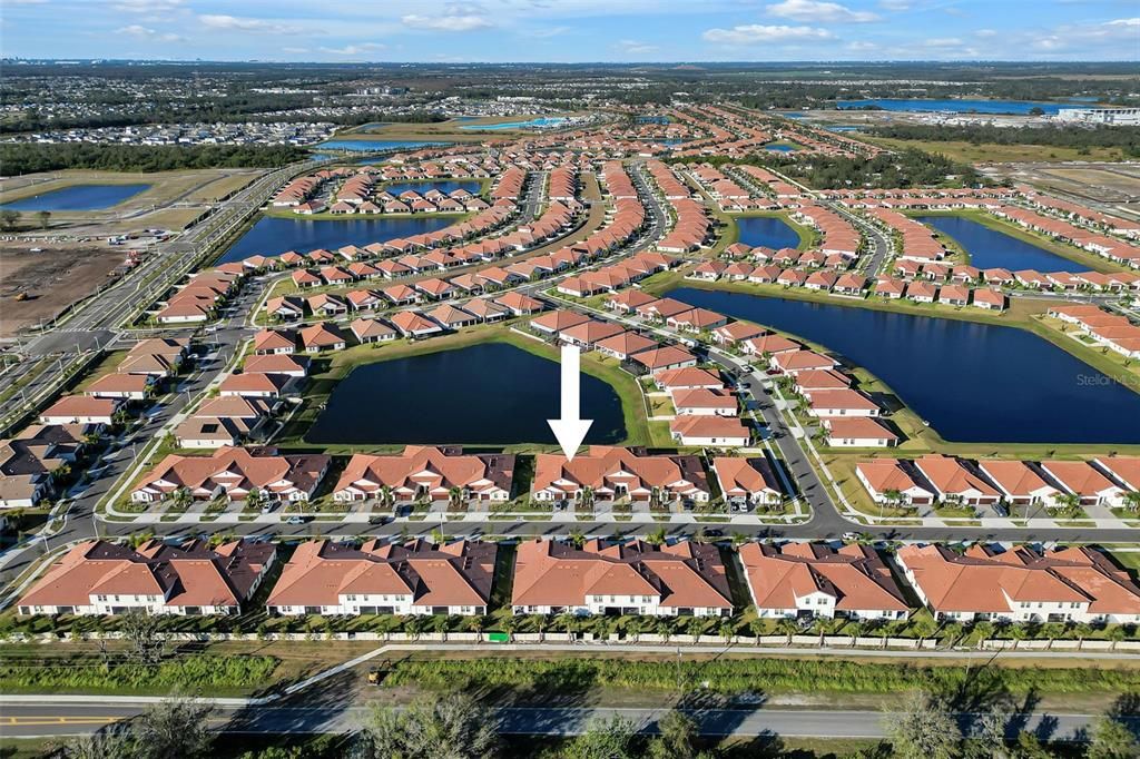 Aerial View above the Neighborhood