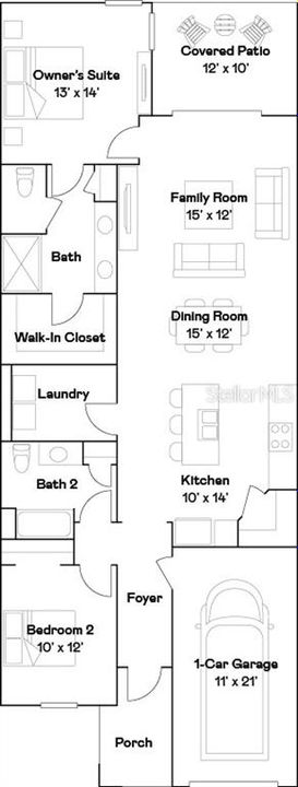 For Sale: $310,000 (2 beds, 2 baths, 1406 Square Feet)