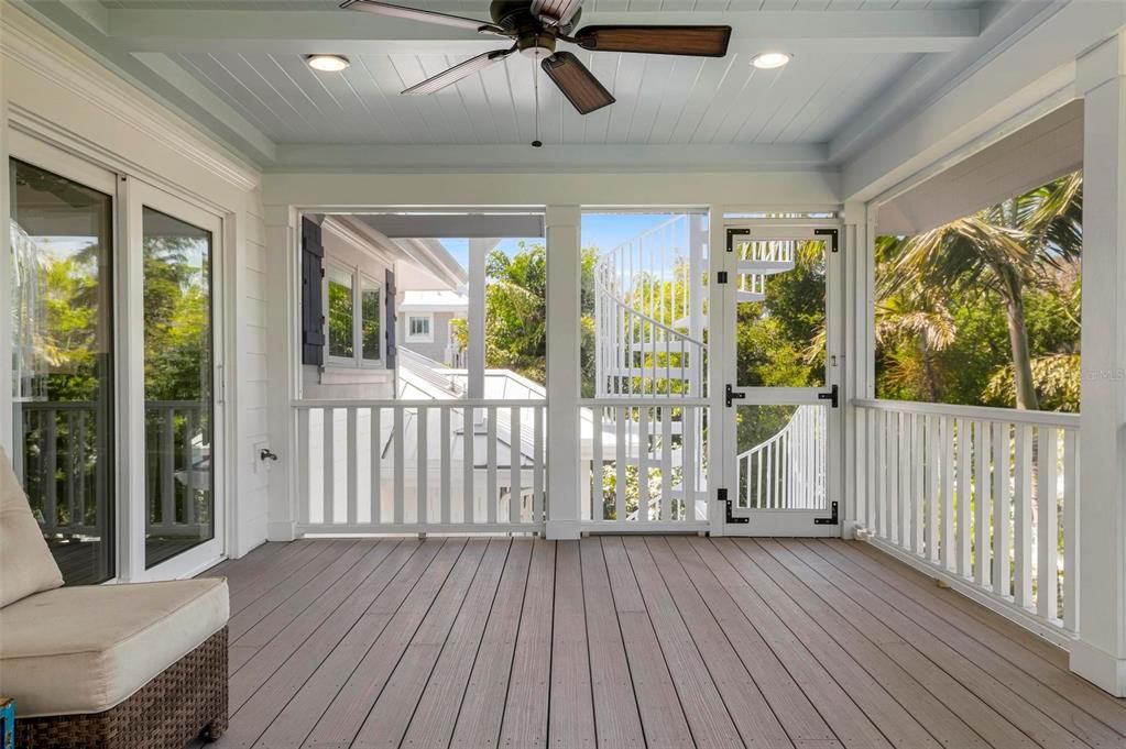 Screened porch third level with access to rooftop deck!