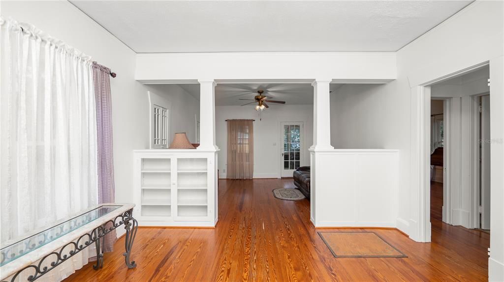 View of dining room from kitchen