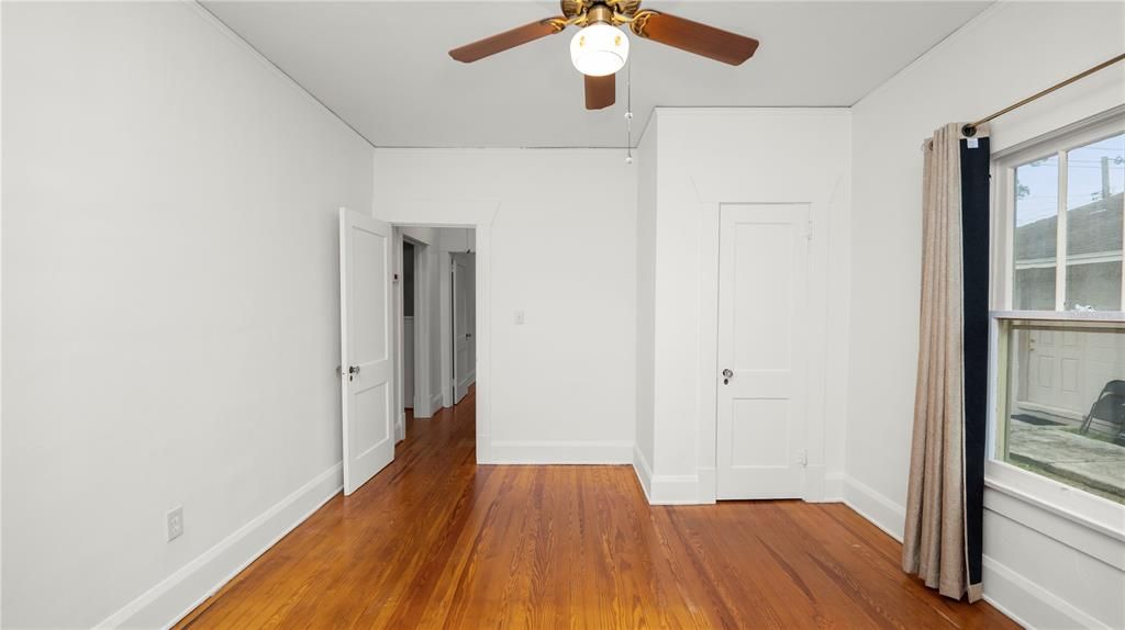 View of master bedroom from North wall