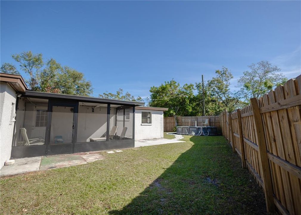 Fully fenced in large backyard