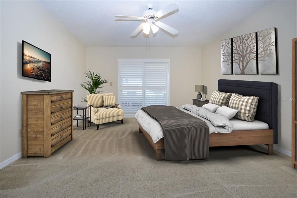 Staged ensuite bedroom