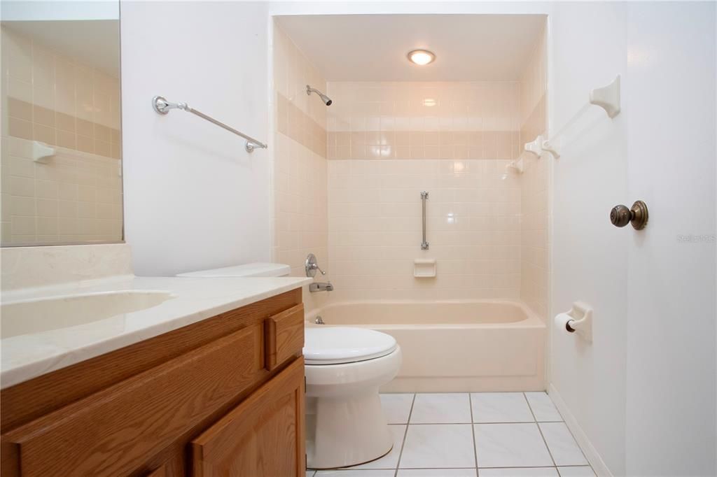 Hall bathroom with solar tube