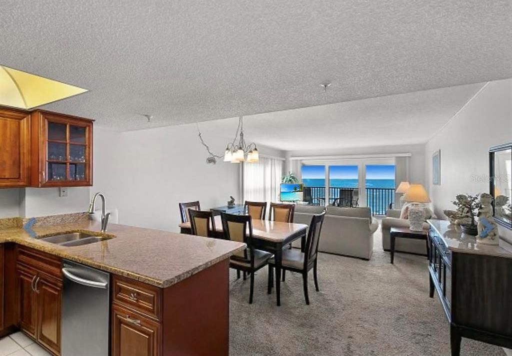 Kitchen, Dining Room and Living Room View