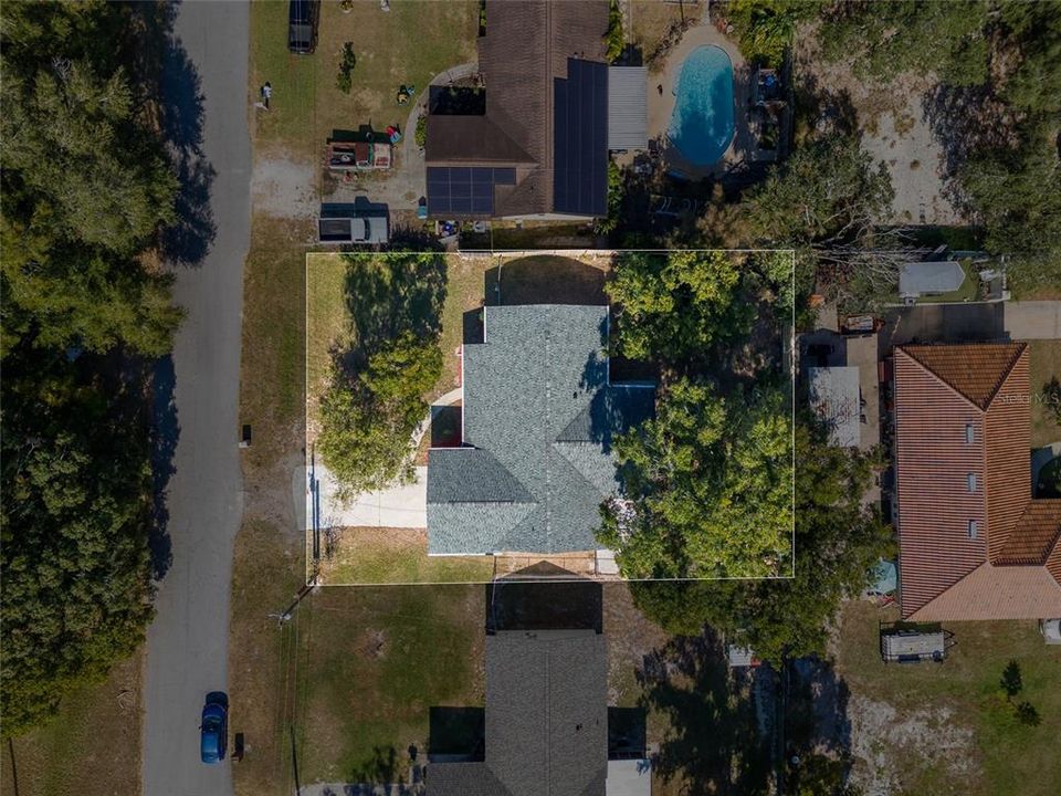 Aerial view, dead end street