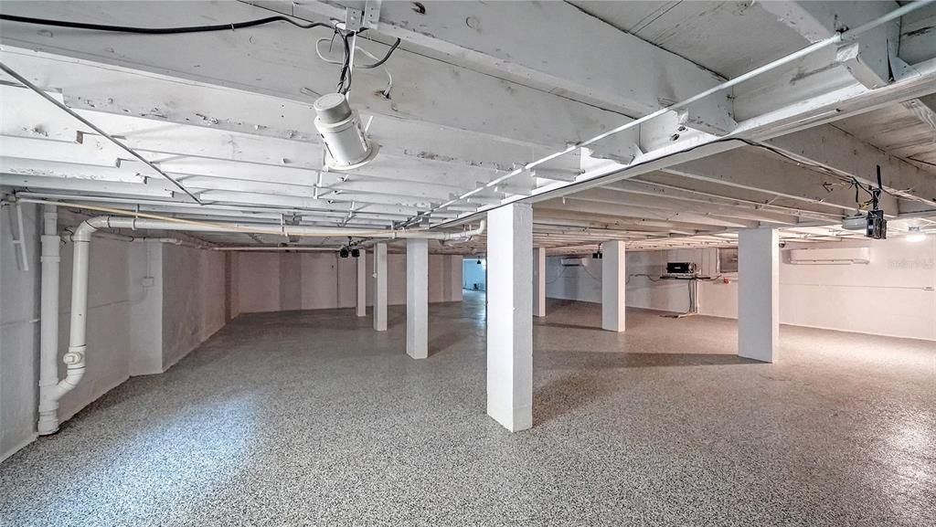 Full basement designed with easy access to plumbing and mechanical systems with epoxy floors.