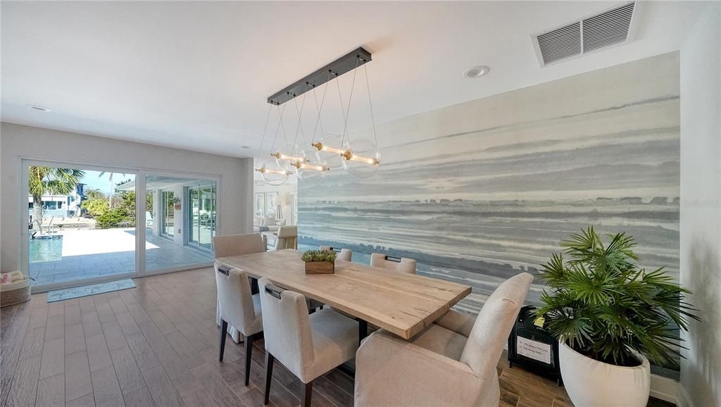 Kitchen features this lovely dining area.