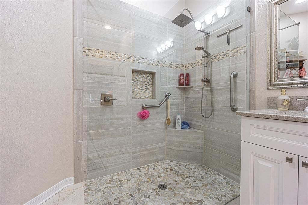 Updated shower in primary bathroom