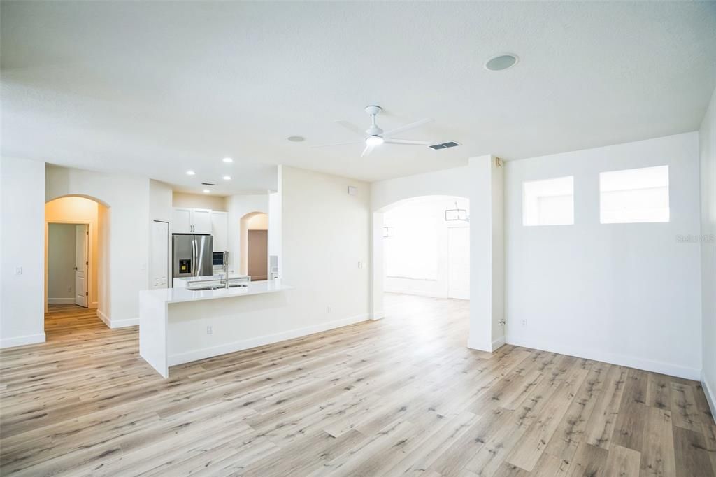 Kitchen open to Family Room