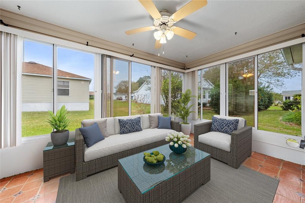 Virtually Staged - Enclosed Florida Room