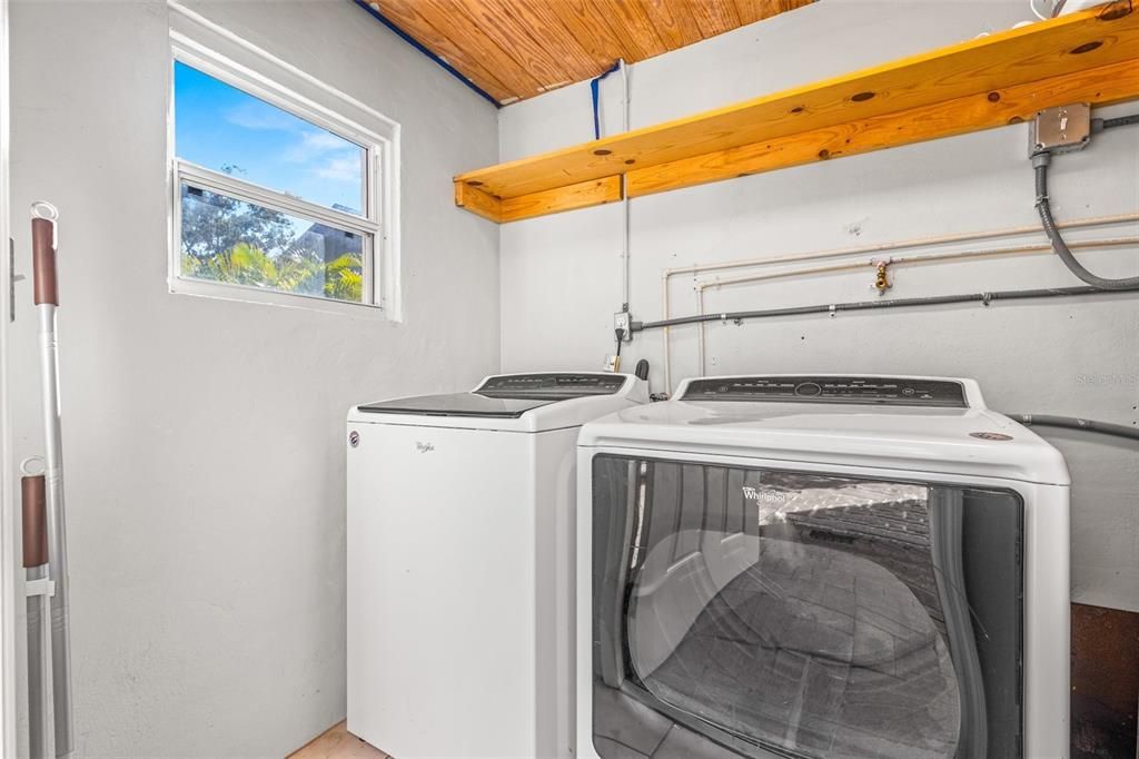 Washer and dryer are included with the home.