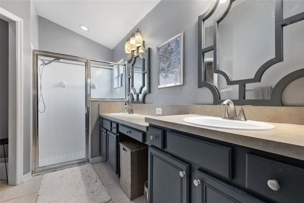 MASTER BATHROOM-DOUBLE SINKS-WALK IN SHOWER