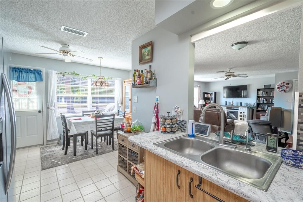 The kitchen has a convenient pass through to the dining room.