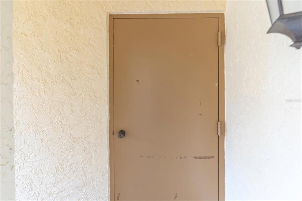 Exterior storage closet.