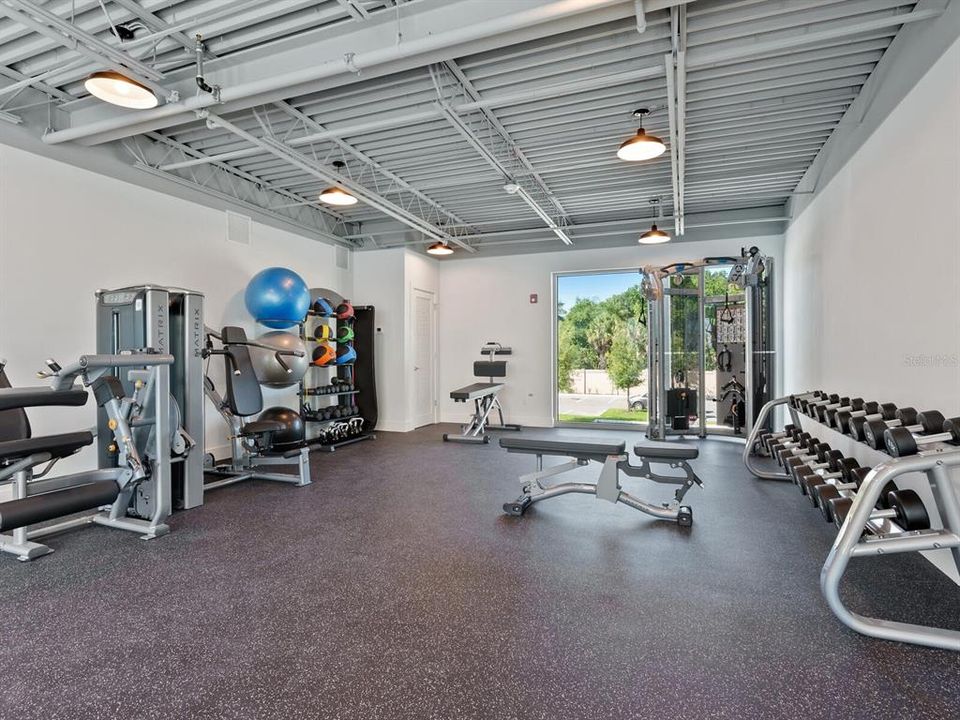 Clean and modern fitness center, well equipped