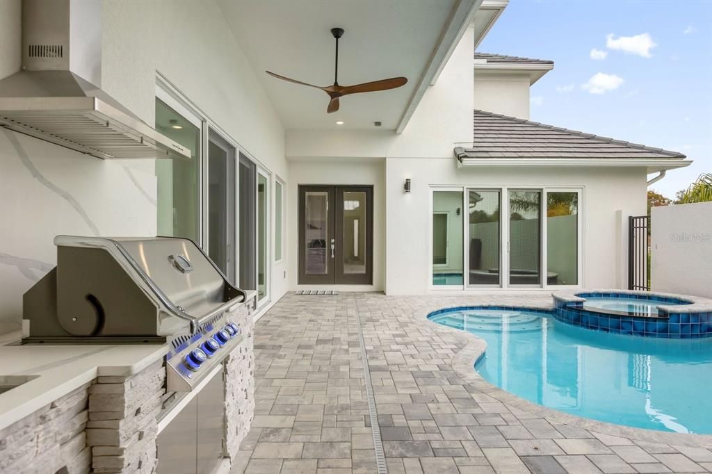 Outdoor Grilling Area by the Pool