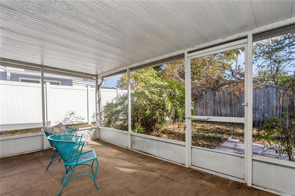 Screened in back patio