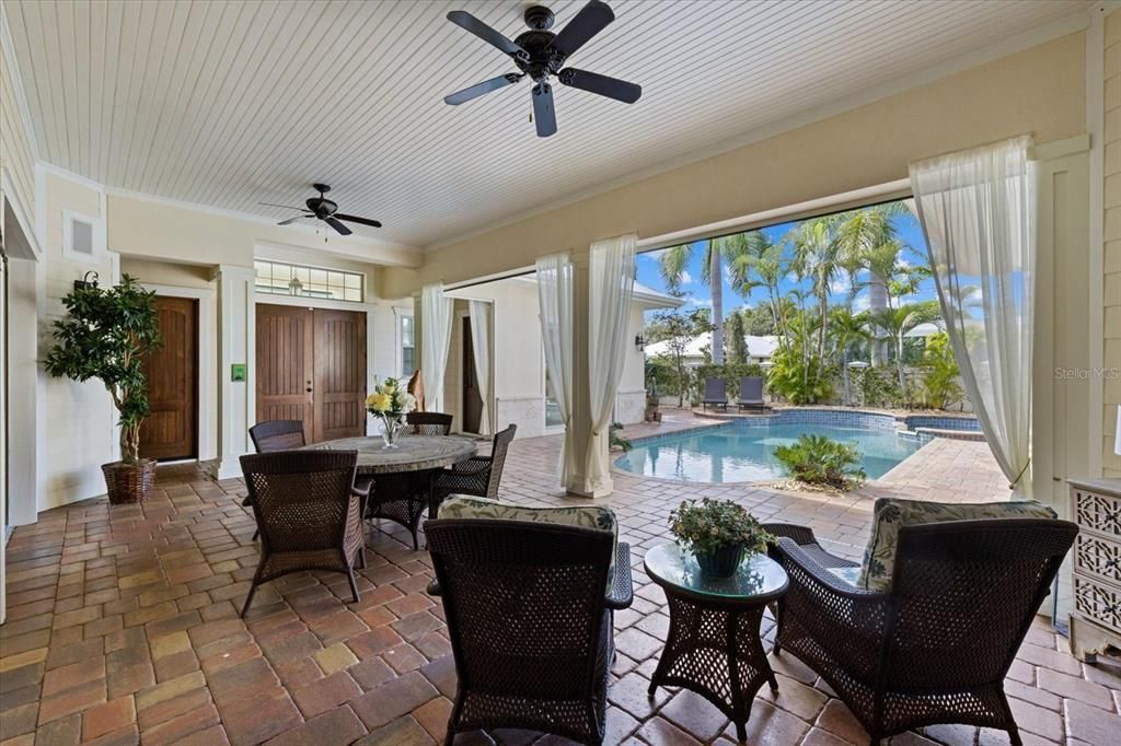 Large Covered Patio with Electric Screens